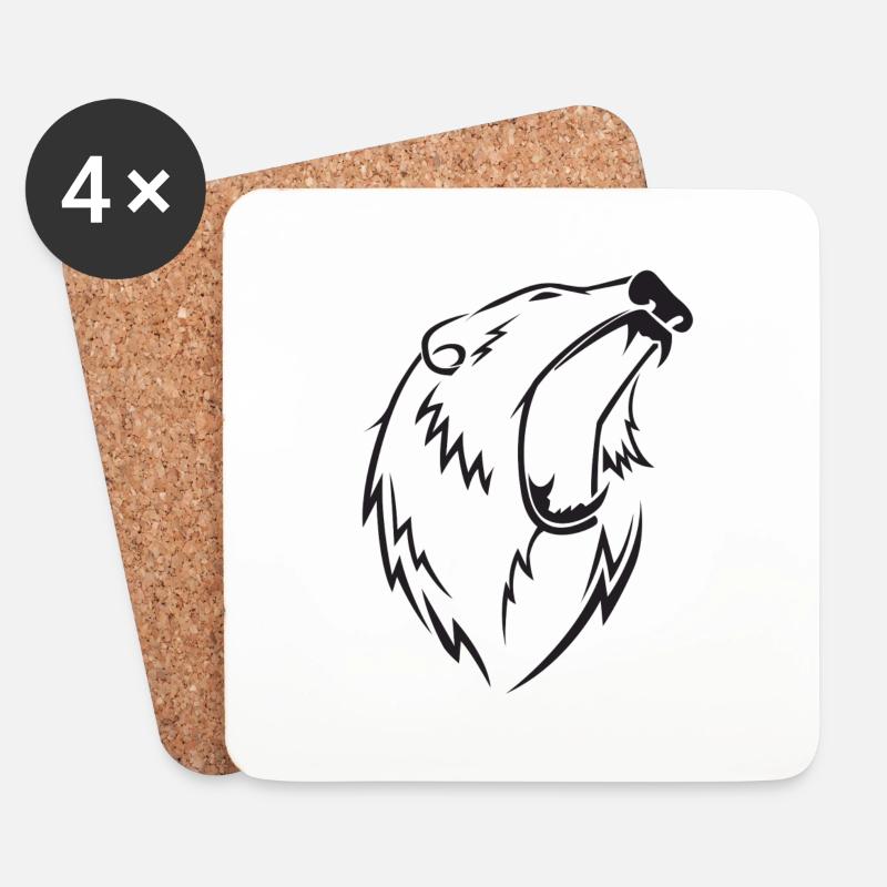 Bear - Untersetzer (4er-Set) - Weiß
