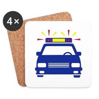 police__1f3 - Coasters (set of 4) - white - Front
