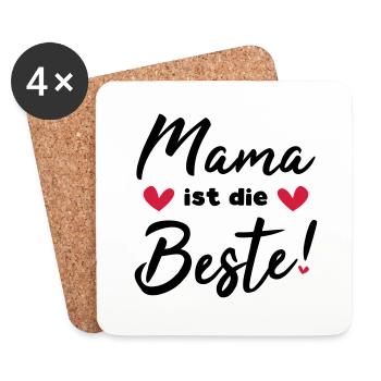 beste mama der welt muttertagsgeschenk Mutti mama - Untersetzer (4er-Set) - Weiß - Vorne