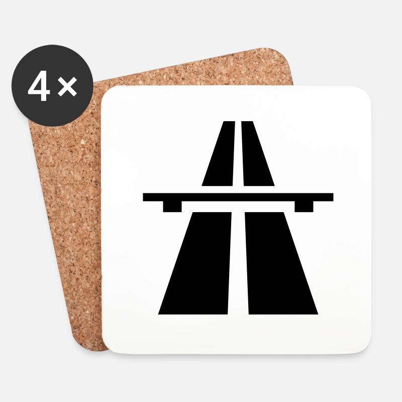 Autobahn - Untersetzer (4er-Set) - Weiß