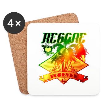reggae forever - Dessous de verre (lot de 4) - blanc - Devant