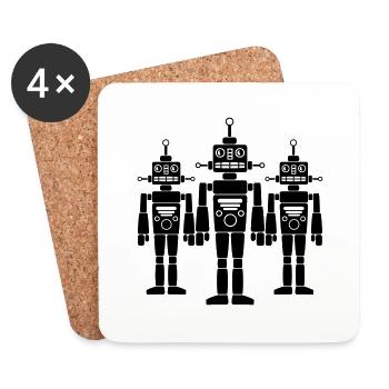 Cool Robots Team - Dessous de verre (lot de 4) - blanc - Devant