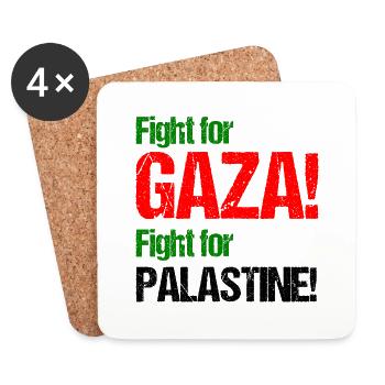 Fight for Palestine Geschenkidee Shirt Gaza - Untersetzer (4er-Set) - Weiß - Vorne