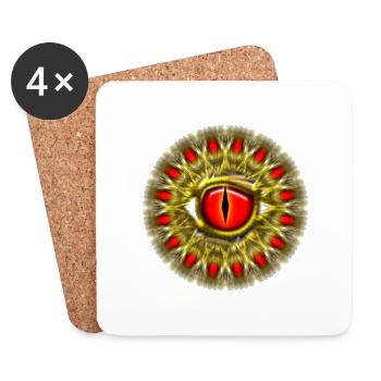 Dragon eye fantasy, symbol magical balance & power - Coasters (set of 4) - white - Front