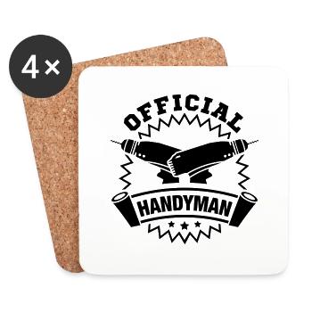 official_handyman_pe1 - Coasters (set of 4) - white - Front