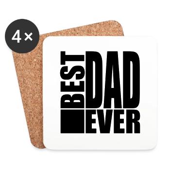 Best Dad Ever Logo Design - Untersetzer (4er-Set) - Weiß - Vorne