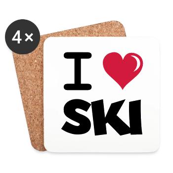 i_love_ski - Untersetzer (4er-Set) - Weiß - Vorne