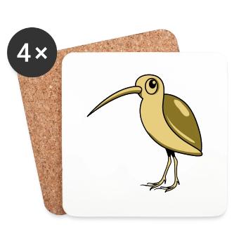 Schnepfe Vogel Tier witzig süss Design - Untersetzer (4er-Set) - Weiß - Vorne