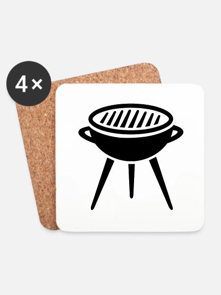 Grill - Untersetzer (4er-Set) - Weiß