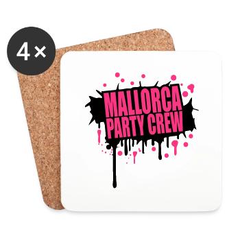 Mallorca Map stamp party crew - Coasters (set of 4) - white - Front