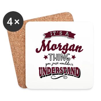 its a morgan name surname thing - Coasters (set of 4) - white - Front