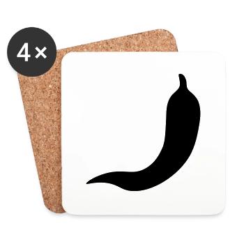 Chilli vector outline - Coasters (set of 4) - white - Front