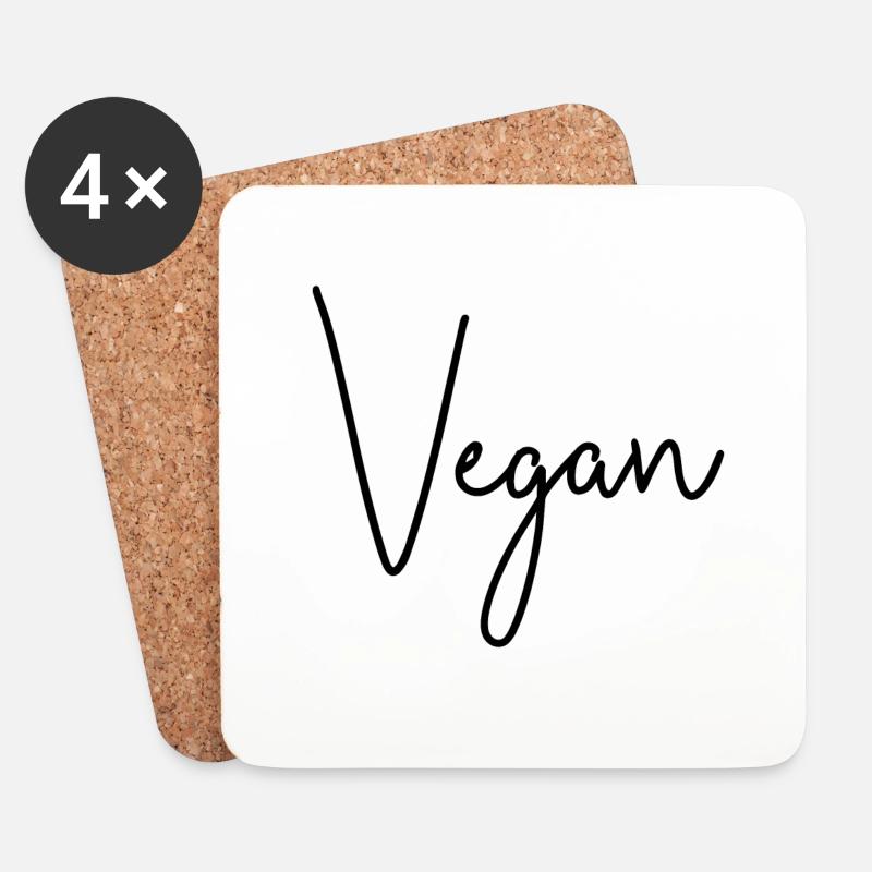 Vegan - Untersetzer (4er-Set) - Weiß