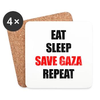 Save Gaza Streifen Palestine Free Geschenk - Untersetzer (4er-Set) - Weiß - Vorne