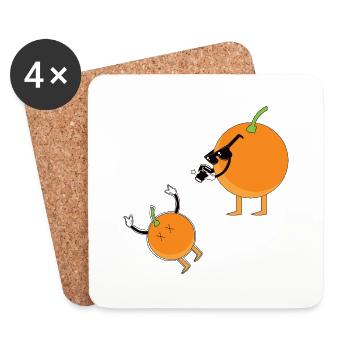 Orange fotografieren, (Orangensaft) - Untersetzer (4er-Set) - Weiß - Vorne