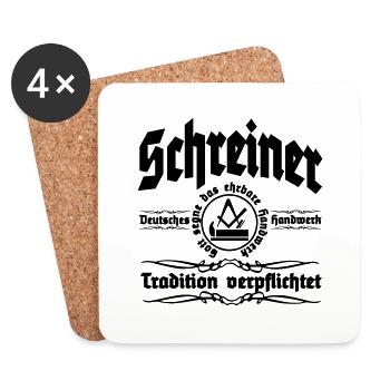Schreiner Deutsches Handwerk - Untersetzer (4er-Set) - Weiß - Vorne