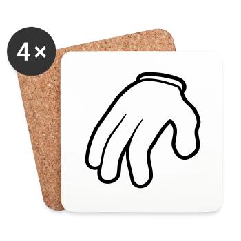handschuh cartoon hand arme clipart ohne koerper c - Untersetzer (4er-Set) - Weiß - Vorne