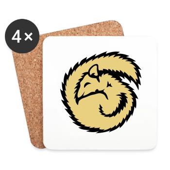 loir animal dormir dort hibernation - Dessous de verre (lot de 4) - blanc - Devant