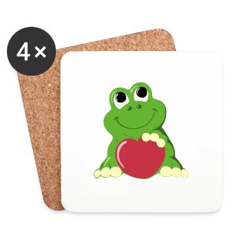 Grenouille - Dessous de verre (lot de 4) - blanc - Devant