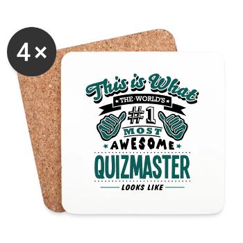 quizmaster world no1 most awesome copy - Coasters (set of 4) - white - Front