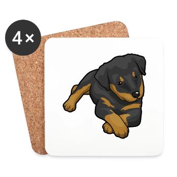Rottweiler Dog - Coasters (set of 4) - white - Front