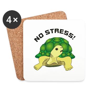 no stress - Dessous de verre (lot de 4) - blanc - Devant
