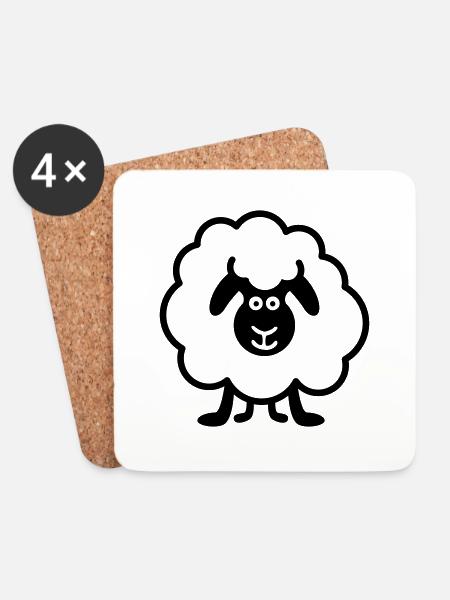 sheep - Coasters (set of 4) - white
