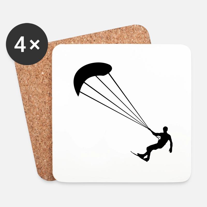 Kiter - Untersetzer (4er-Set) - Weiß