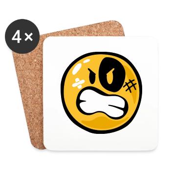 Smiley anger - Coasters (set of 4) - white - Front