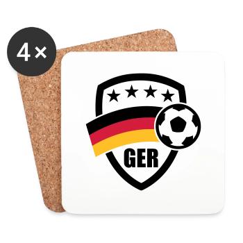 Emblème du football allemand 01 - Dessous de verre (lot de 4) - blanc - Devant