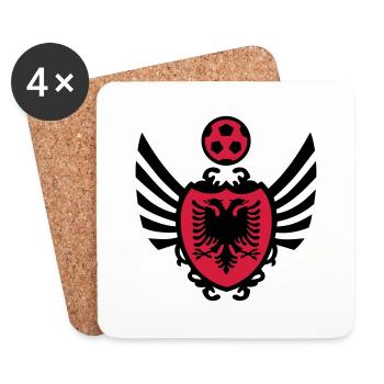 Fußball Wappen (Albanien) - Untersetzer (4er-Set) - Weiß - Vorne