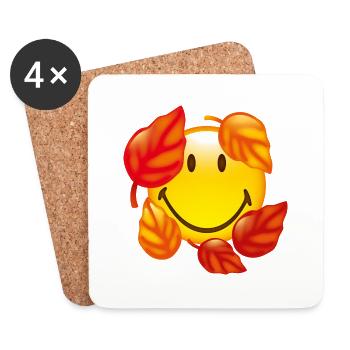 Smiley Autumn - Untersetzer (4er-Set) - Weiß - Vorne