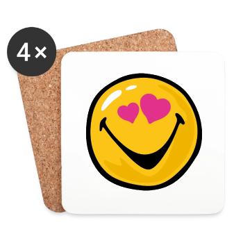 Smiley Love Hit - Coasters (set of 4) - white - Front