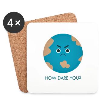 How Dare You | Greta - Coasters (set of 4) - white - Front