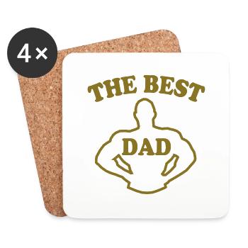 The best dad - Dessous de verre (lot de 4) - blanc - Devant