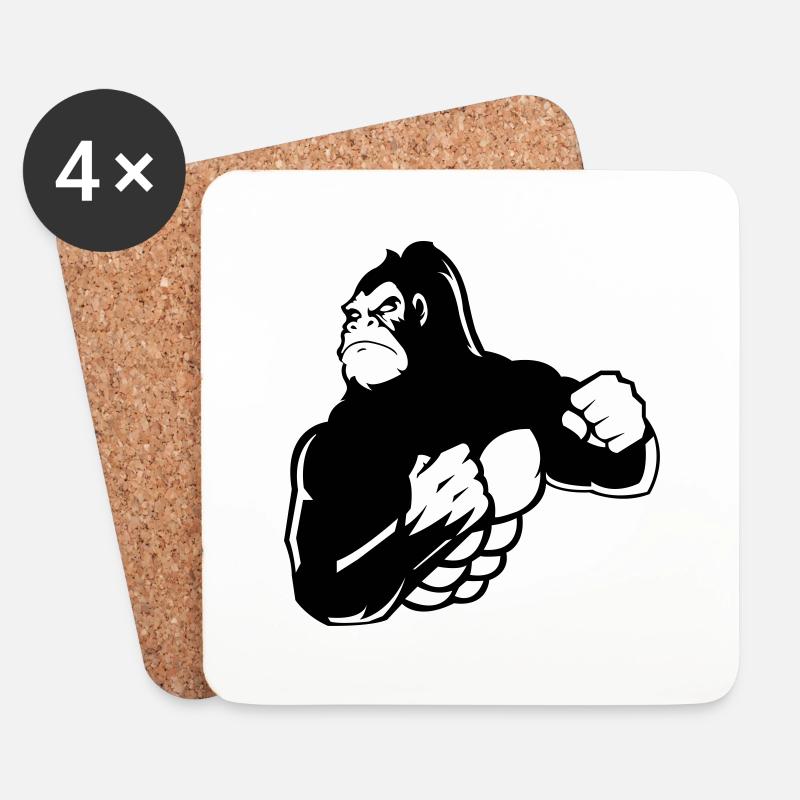 gorilla - Untersetzer (4er-Set) - Weiß