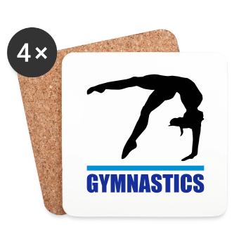 Gymnastics, gymnast - Coasters (set of 4) - white - Front