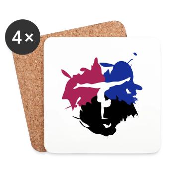 Gymnastics, Turner & Color - Splash - Coasters (set of 4) - white - Front