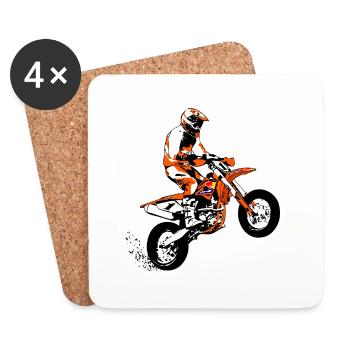 Supermoto Racer - Supermotard - Dessous de verre (lot de 4) - blanc - Devant