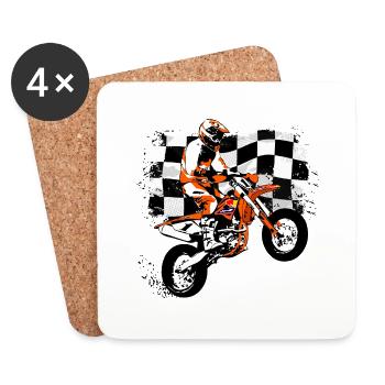 Supermoto Racing - Supermotard - Coasters (set of 4) - white - Front