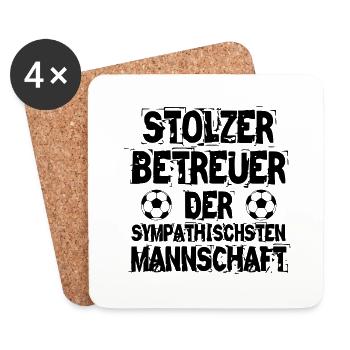 Betreuer Fußballmannschaft - Untersetzer (4er-Set) - Weiß - Vorne