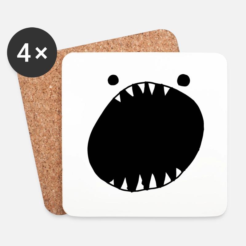 Monster - Untersetzer (4er-Set) - Weiß