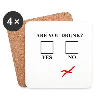 Tu es un vrai drunk ? - Dessous de verre (lot de 4) - blanc - Devant