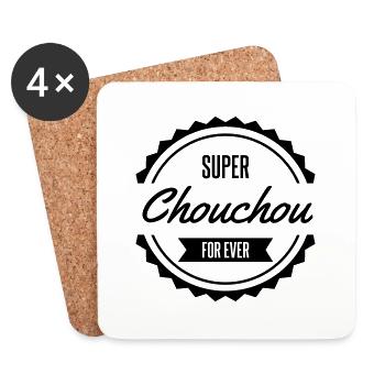 super chouchou for ever - Dessous de verre (lot de 4) - blanc - Devant