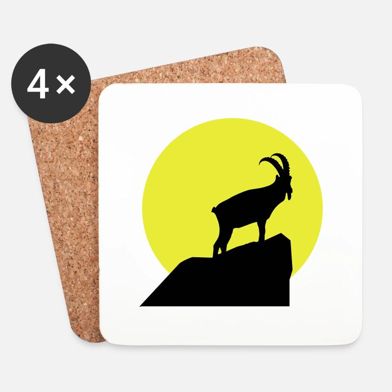 Sternzeichen Steinbock - Untersetzer (4er-Set) - Weiß