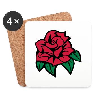 rose - Coasters (set of 4) - white - Front