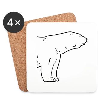 Polar Bear - Eisbär - Untersetzer (4er-Set) - Weiß - Vorne