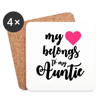 My heart belongs to my Auntie - Coasters (set of 4) - white - Front
