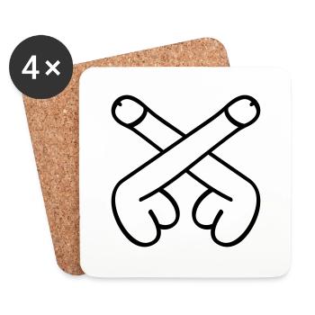 dicks symbol - Untersetzer (4er-Set) - Weiß - Vorne