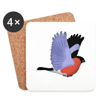 Dompfaff flies - Coasters (set of 4) - white - Front